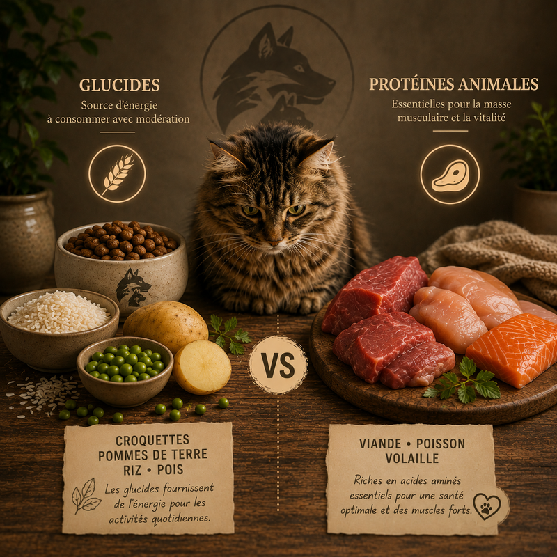 Glucides dans les croquettes pour chat : pourquoi les surveiller