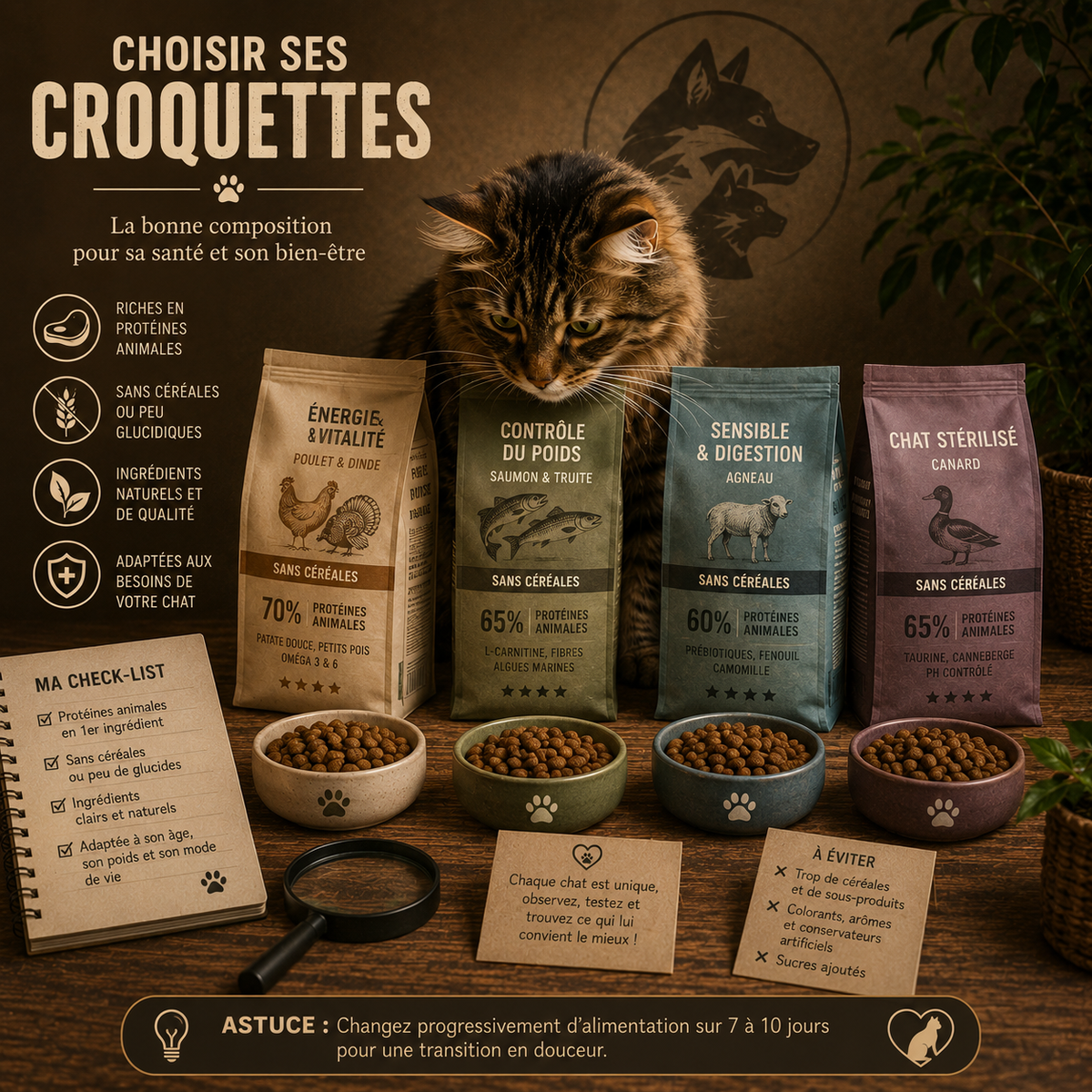 Croquettes pour chat : ce qu’il faut vérifier