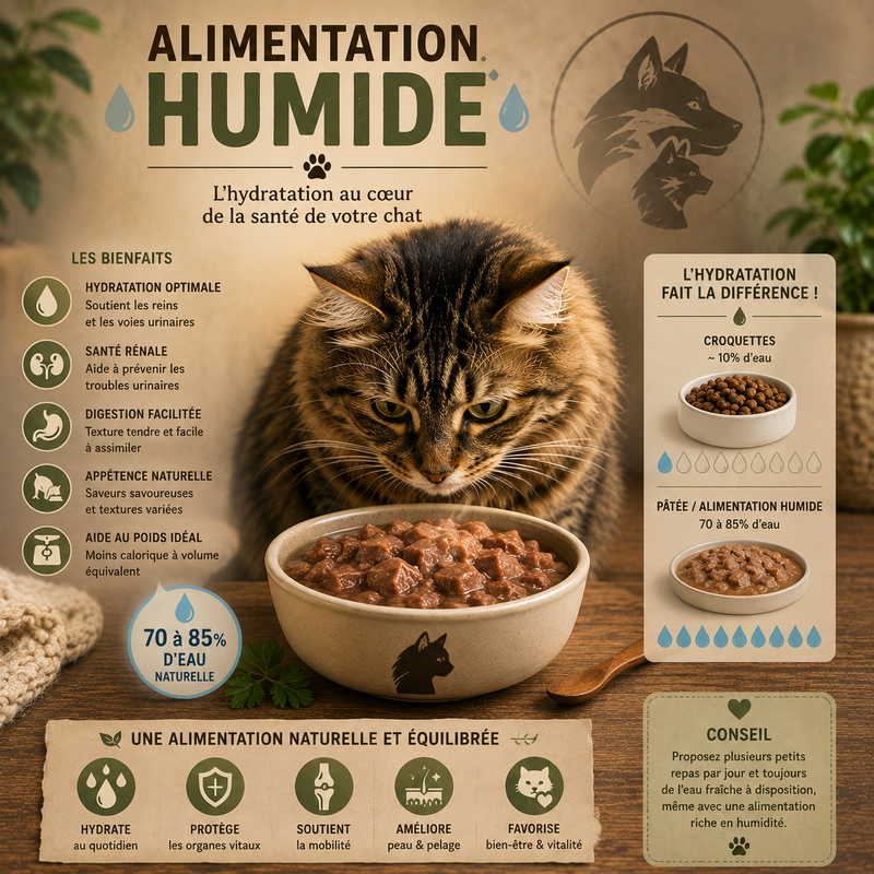 Pourquoi l’alimentation humide est importante chez le chat