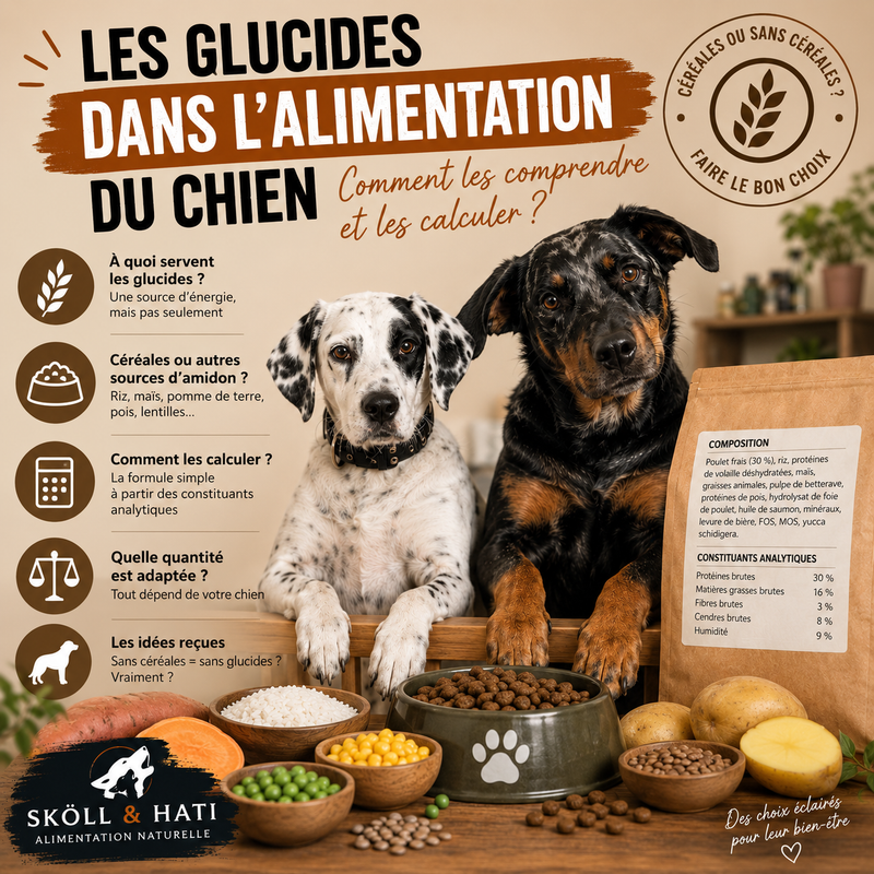 Les glucides dans l’alimentation du chien : comment les comprendre et les calculer ?